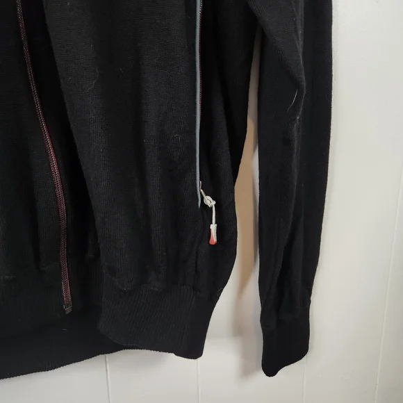 ERMENEGILDO ZEGNA 100% Wool Black Long Sleeve Full Zip Sweater Mens Size Medium - Picture 5 of 11